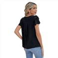 thumbnail image 3 of Blusas Elegantes e Informales para Mujer, Blusas de Trabajo, Camisas de Verano, Trajes de Corta con Cuello Redondo, 2025, Negro, Talla M, 3 of 8