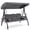 Gray, variant on Homrest 3 Person Patio Outdoor Porch Swing with Adjustable Canopy, Backrest, Swing Bed with Stand for Garden,Deck