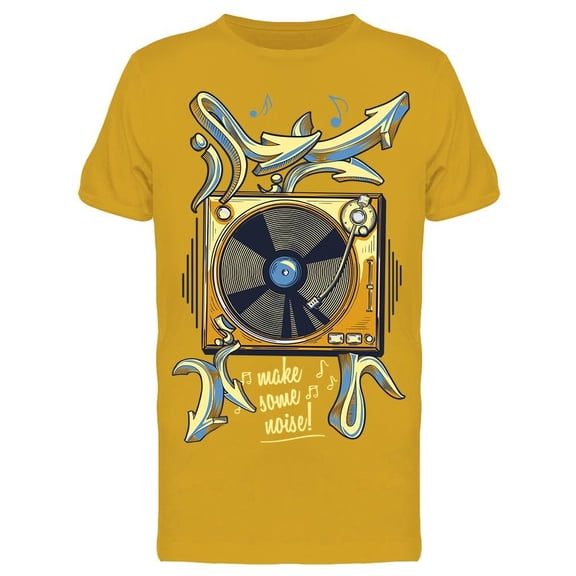 Funky Musical Turntable T-Shirt Men -Image by Shutterstock, Male Medium
