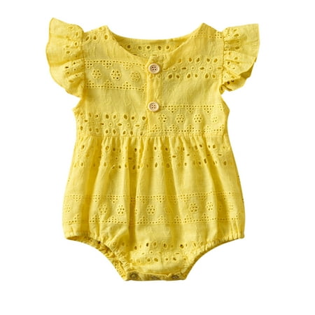 

Onesie Baby Jumpsuit Button Ruffled Girls Bodysuit Hollow Baby Summer Out Romper Girls Romper Jumpsuit Kid Child Fashion Baby jumpsuits