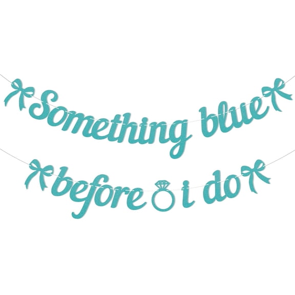 Something Blue Before I Do Banner - Something Blue Themed Bachelorette Party Decor, Bow Bridal Shower Party Engagement Party Decorations