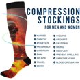 thumbnail image 4 of Coolnut Flame Skull Playing Guitar Compression Socks Women Men Knee High Stockings 1Pair for Sports, Running, Travel204 Gift, 4 of 7