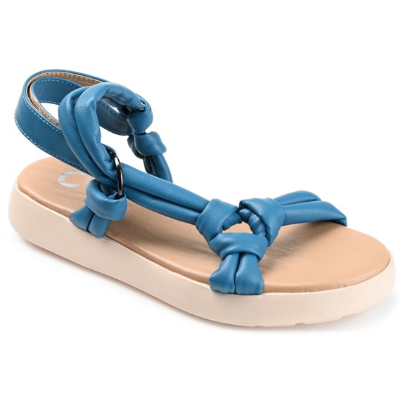Journee Womens Marri Multi Strap Flat Sandals