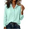 thumbnail image 6 of Womens Cotton Linen Hoodies Sun Protection Lightweight Beach Shirt Long Sleeve Button Down Sun Shirts Cover Ups Light Blue, 6 of 9