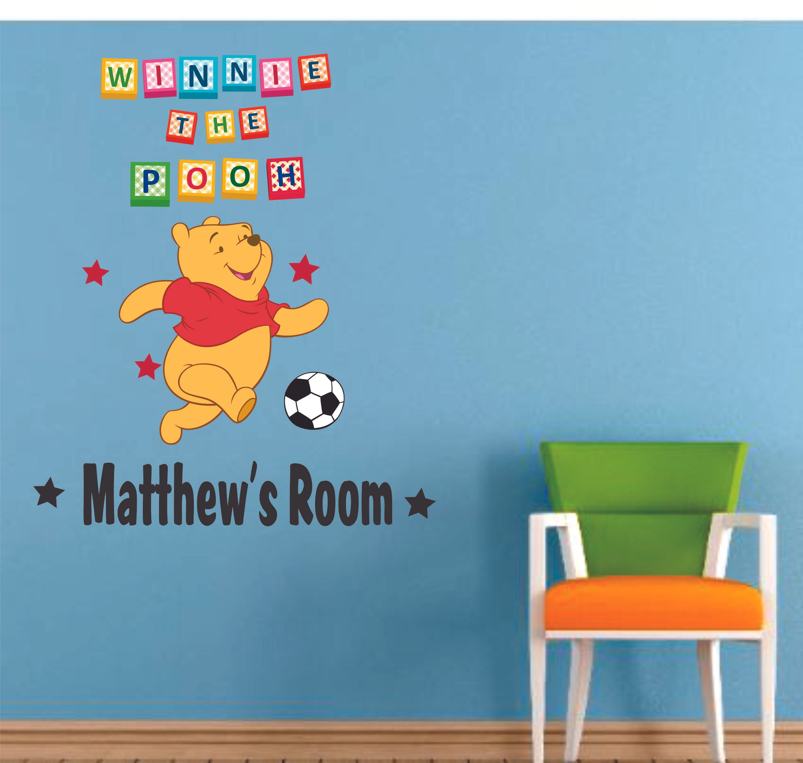 Personalised Name/Stars Wall Art Boys/Kids Bedroom,Custom Vinyl Sticker 