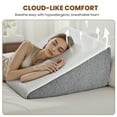 thumbnail image 3 of GIANNA Extra-High Wedge Pillow, Memory Foam Bed Wedge for Snoring & Leg Elevation, Removable Washable Cover, White Gray, 23.6×23.6×12in, 3 of 7