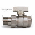 thumbnail image 3 of Brass nickel plated slipknot ball valve for water supply geothermal heating water inlet valve DN20/DN15 straight tube connecter, 3 of 5
