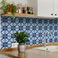 thumbnail image 2 of Mi Alma Peel & Stick Tiles - Blue White Abstract Vinyl Backsplash 12x12, 2 of 10