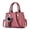 Pink, variant on Geometric Embossed Ladies Top Handle Handbag, Convertible Crossbody Shoulder Purse with Decorative Pom Pom Charm, Casual Fashion Satchel Bag