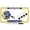 Gold - Style 1, variant on [Officially Licensed Product] - Proud Parent US Air Force with Wings Symbol - Domed Custom-Made Personalized Narrow Thin Top 4 Hole Metal Car License Plate Frame & Free caps - Chrome Frame (Qty: 1)