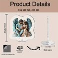 thumbnail image 2 of A rotating acrylic ornament featuring two fairy lovers in vibrant colors holding flowers and embracing on a pure white background, 2 of 6