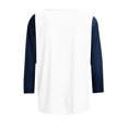 thumbnail image 6 of ABSUYY Womens Navy Baseball Tee 3/4 Sleeve Henley Shirt Casual Raglan Color Block Top,Size L, 6 of 6
