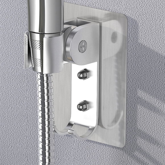 PAMINGONO 1Ud Base Adhesiva Para Cabezal De Ducha Plata Con Soporte Ajustable En Ángulo Para