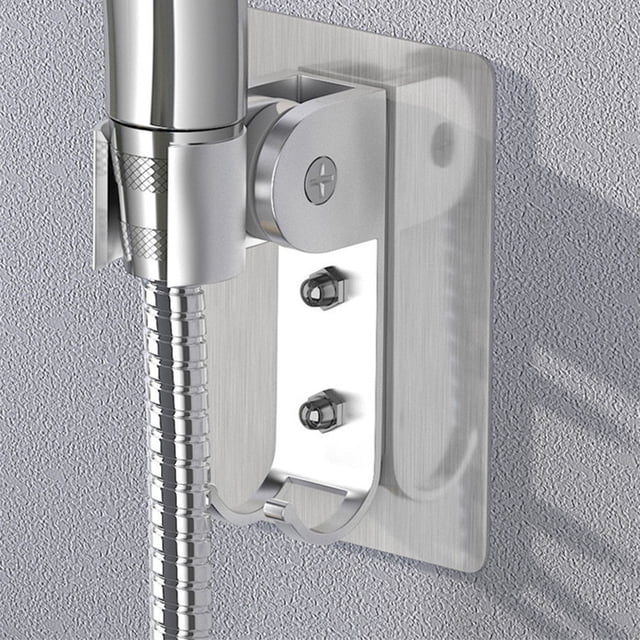 PAMINGONO 1Ud Base Adhesiva Para Cabezal De Ducha Plata Con Soporte Ajustable En Ángulo Para