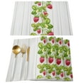 thumbnail image 3 of Plant Fruit Strawberry Wood Grain Table Runner Home Wedding Table Flag Mat Centerpieces Decoration Party Dining Long Tablecloth, 3 of 5