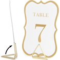 thumbnail image 2 of ¡5 soportes para tarjetas y tarjetas de lugar en blanco y dorados resistentes, soportes para números de mesa para bodas, fiestas, decoración del hogar y más! Colocar tarjetero para mesa, de, 2 of 3