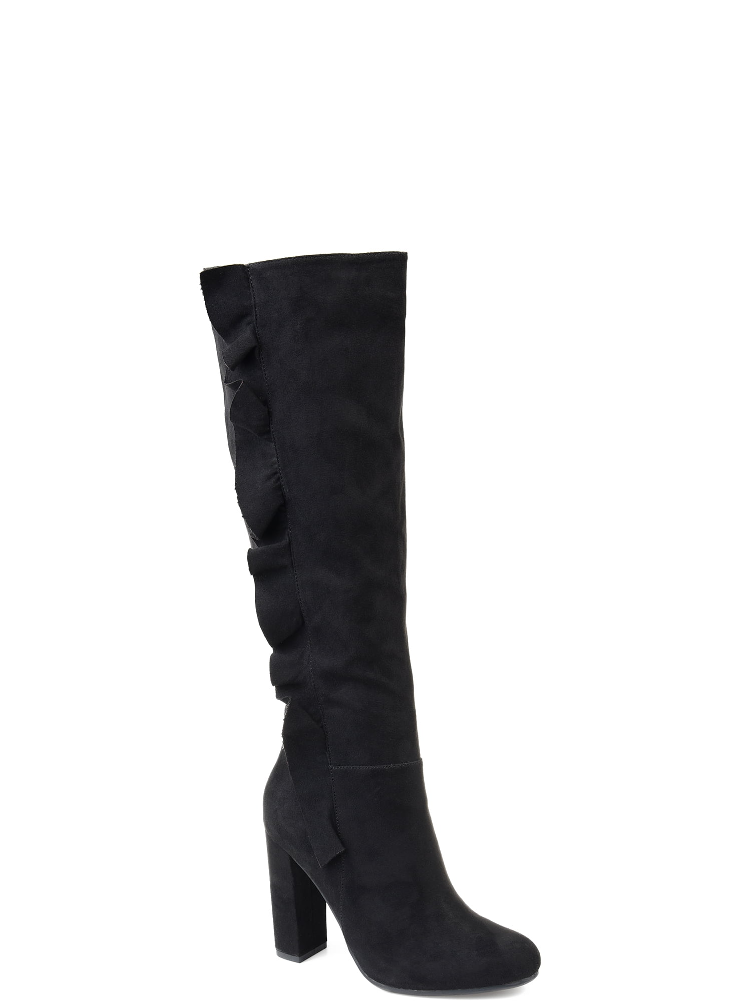 wide calf knee high high heel boots