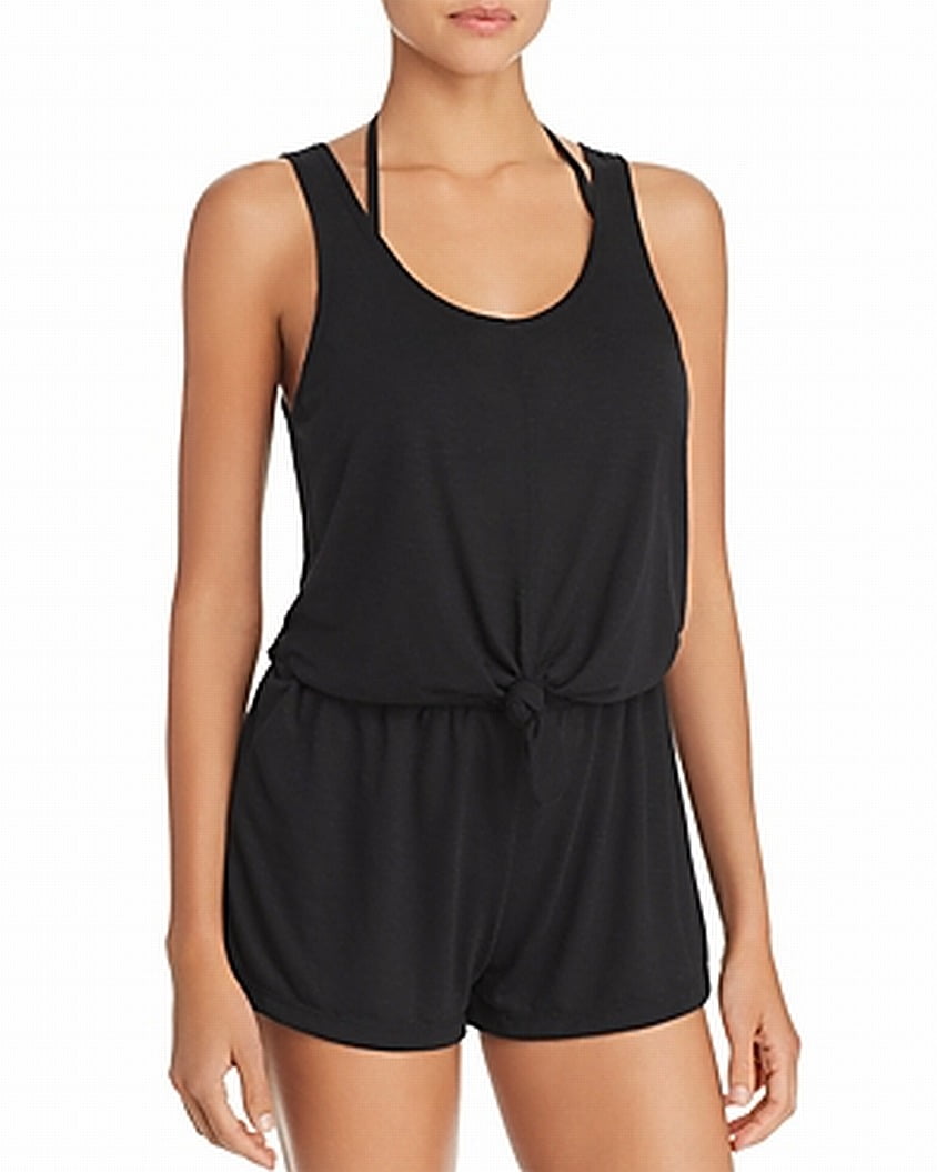 Becca Swimwear Becca Deep Womens Large TieFront CoverUp Romper