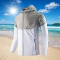 thumbnail image 2 of Levmjia Men's Summer Sun Protection Hoodie UPF50+ Hiking Jacket Lightweight Nylon Spandex Windbreaker Quick-Dry Outdoor Sports Coat Zip Pocket Hooded Jacket M-4XL, 2 of 6