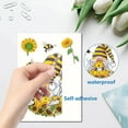 16 Sheets Gnome Wall Stickers Sunflower Stickers Dwarf Elf Bees Flower