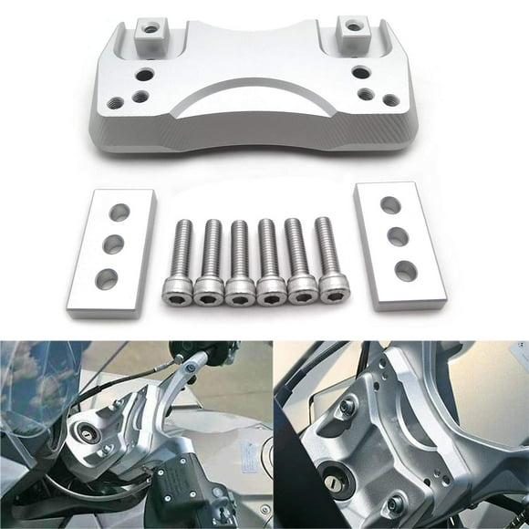XKMT- Silver Motorcycle Aluminum Handlebar Risers Compatible With BMW K1200GT 2005-2008 K1300GT 2009-2012 [See Fitment]