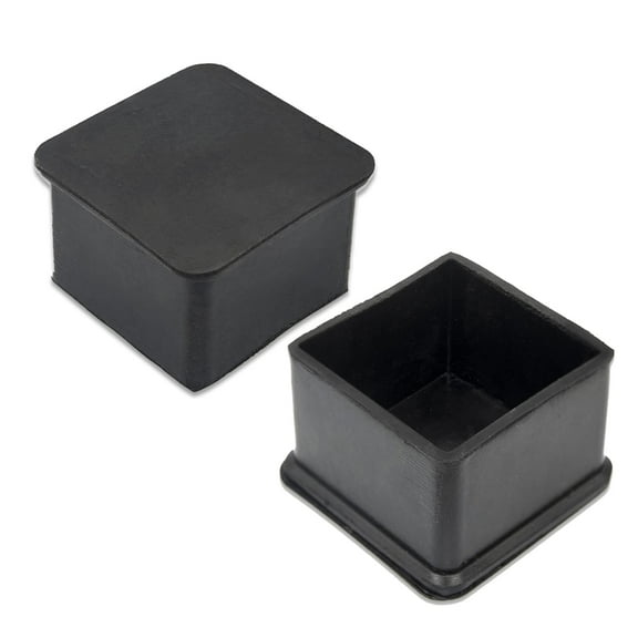 Flyshop Square Anti-Slip Rubber Leg Tips Chair Leg Caps Stoppers Furniture Floor Protectors, 40mm x 40mm, 1-9/16" x 1-9/16", Black, 10PCS