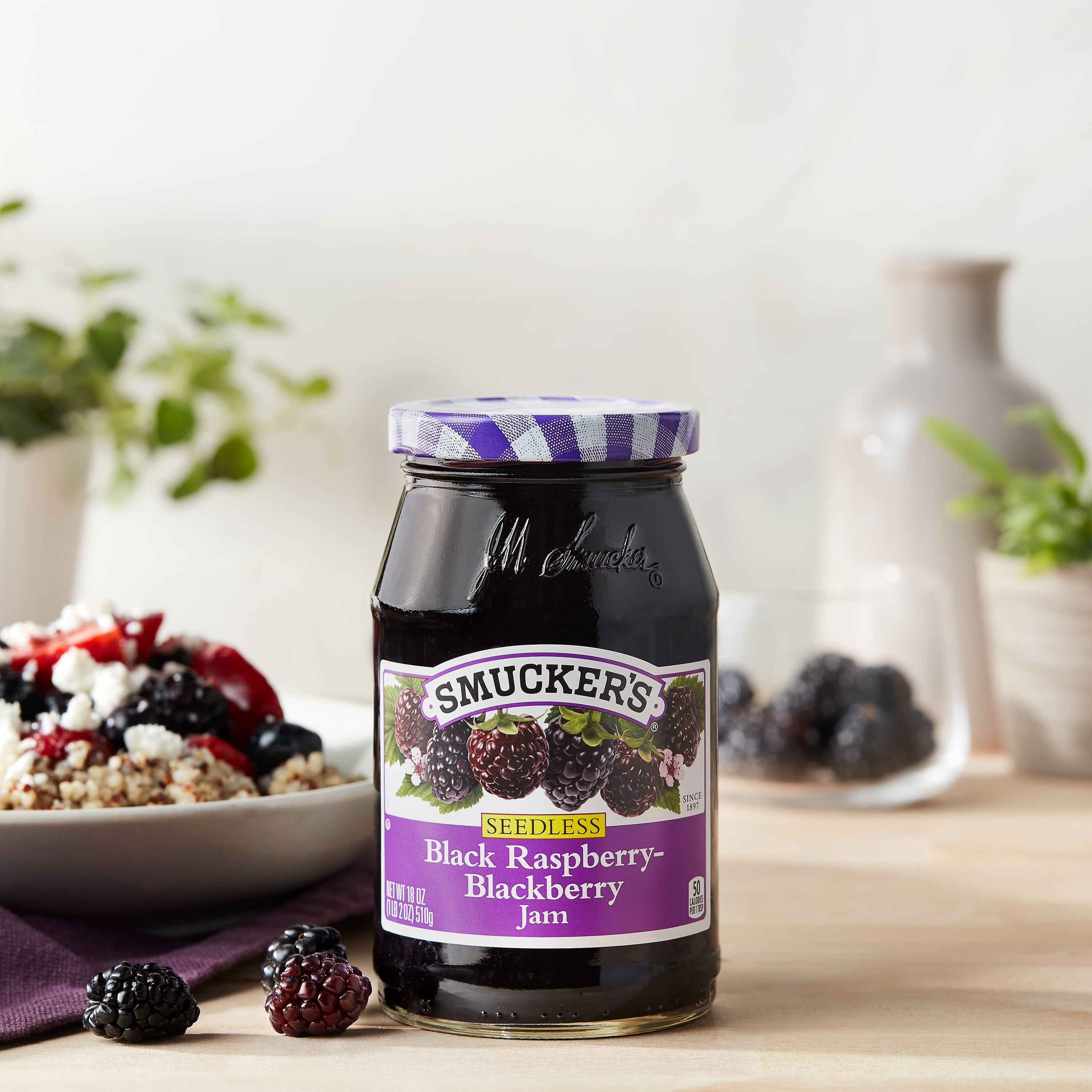 Smucker's Seedless Black Raspberry Blackberry Jam, 18 Ounces 