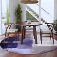 thumbnail image 3 of Round Rugs 5Ft, Purple Gray Round Area Rug Washable Indoor Throw Carpet, Modern Oil Painted Art Abstract Geometric Soft Non Slip Circle Rug for Cabinet Bathroom Home Decor Aesthetic, 3 of 8