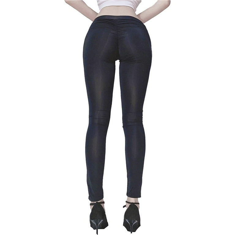 Womens Silky See Through Leggings High Elastic Sheer Ultra-thin