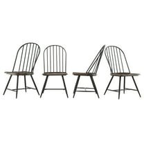 Weston Home Jameson Two-Tone Windsor Chairs, Set of 4, Black and Oak