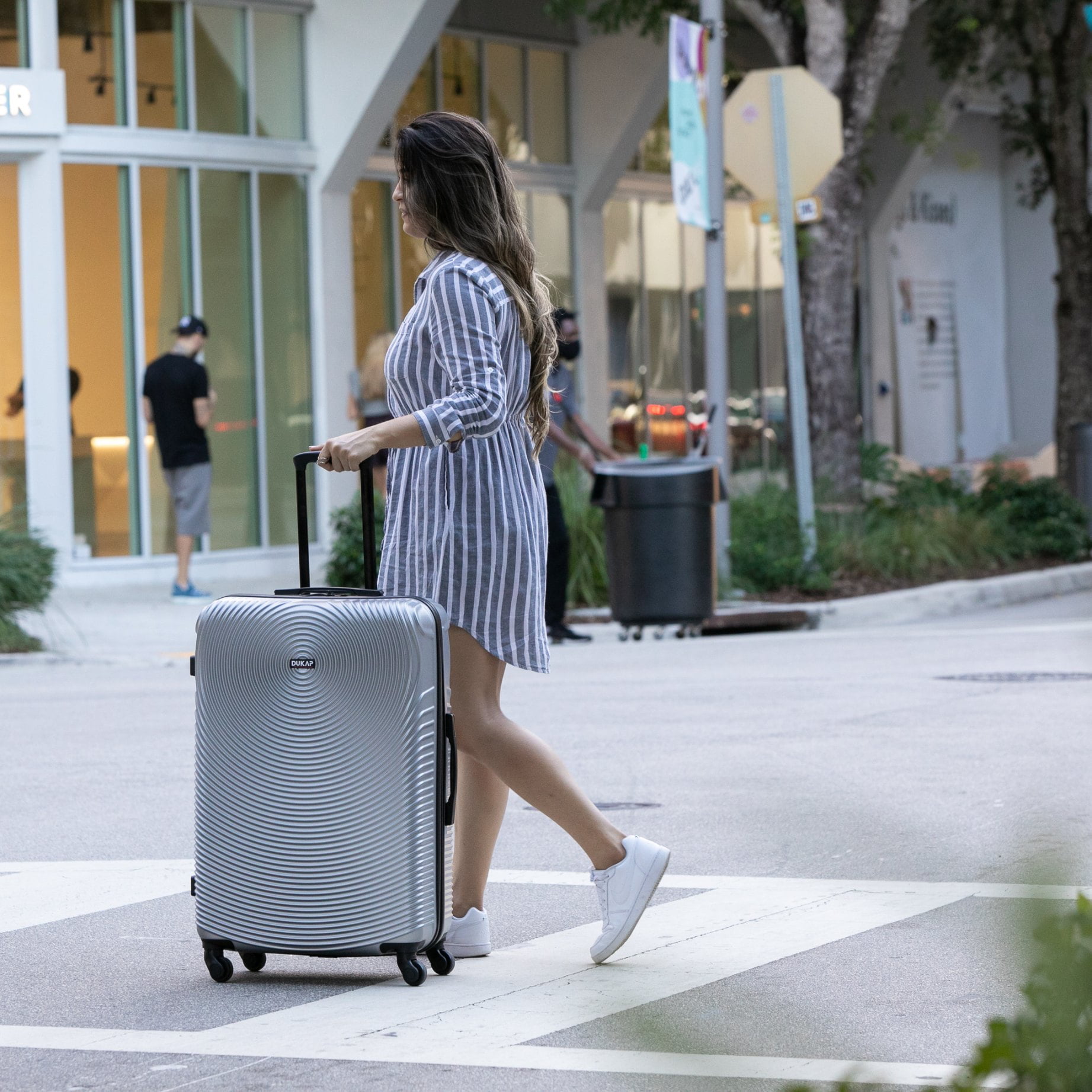 DUKAP Inception 3-Piece Hardside Luggage Sets with Spinner Wheels, Handle and Trolley, (20"/24"/28"), Silver
