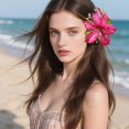 thumbnail image 2 of Stylish Floral Hair Clip For Women Natural Lilies Design Secure Grip Hairpin Multiple Color Option Event Accessories Sky Blue, 2 of 4