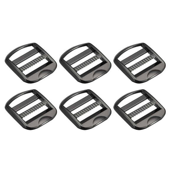 Metal Ladder Buckle Slider, 6 Pack 32mm(1-1/4") Inner Width, Gun-black
