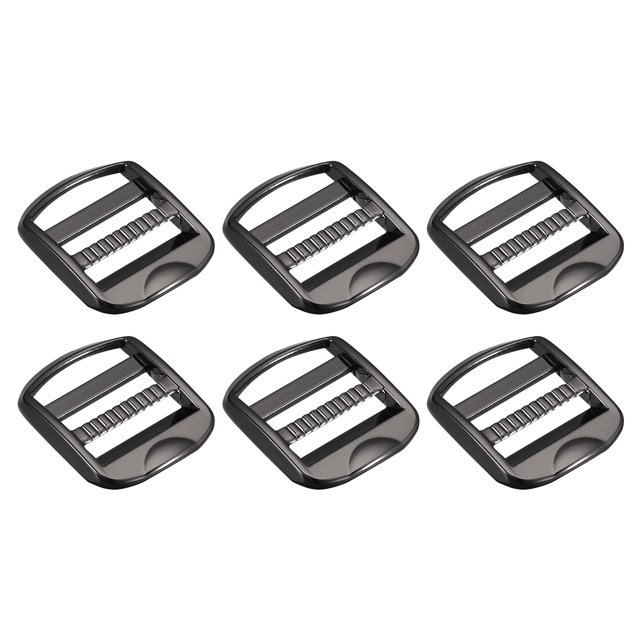 Unique Bargains Metal Ladder Buckle Slider, 6 Pack 32mm(1-1/4') Inner Width, Gun-black