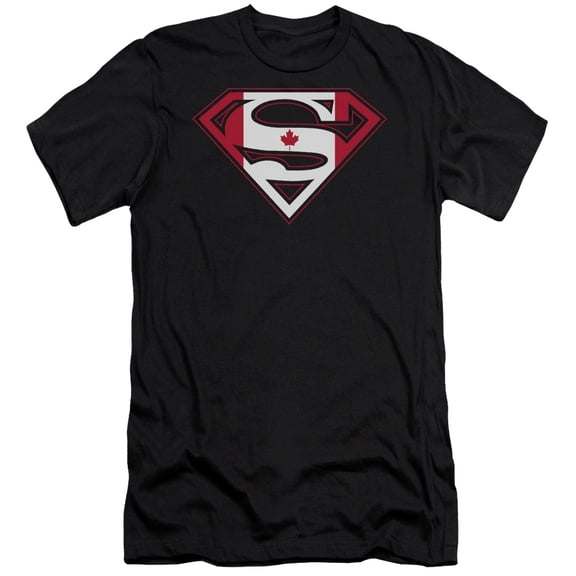 Superman Canadian Shield Adult 30/1 T-Shirt Black