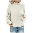 thumbnail image 2 of Sweaters for Women 2025 Fall Winter Long Sleeve Turtleneck Knit Sweater Jumper Top Womens Pullover Sweaters, 2 of 5