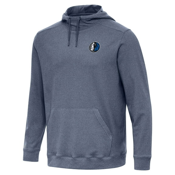 Men's Antigua Heather Navy Dallas Mavericks Cloud Pullover Hoodie