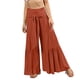 thumbnail image 1 of Pantalones palazzo acampanados Gibobby negros mujer de rayón plisados con cintura elástica y alta L, 1 of 4