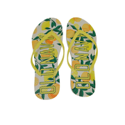 Old Navy Women Beach Summer Casual Flip Flop Sandals (7 Lemon Logo & Black Flip flops)