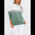 thumbnail image 3 of Sudadera Informal de Larga con Bloques de Color para Mujer, Cuello Redondo, Corte Holgado y Bolsillos. Verde L, 3 of 6