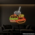 thumbnail image 2 of Glowneon Burger Neon Sign, Hotdog French Fries Led Light, Fast Food Decor, Hamburger Decor Store, 2 of 5