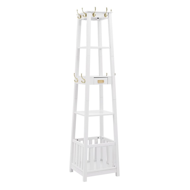 Riverbay Furniture Pyramid Hall Tree in White