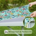 thumbnail image 6 of Pioneer Flower Floral Print Pattern Square Fitted Tablecloth with Elastic Edge,Square Table Cover,Washable Elastic Table Cover for Home Kitchen Party Decor 36"x36", 6 of 6