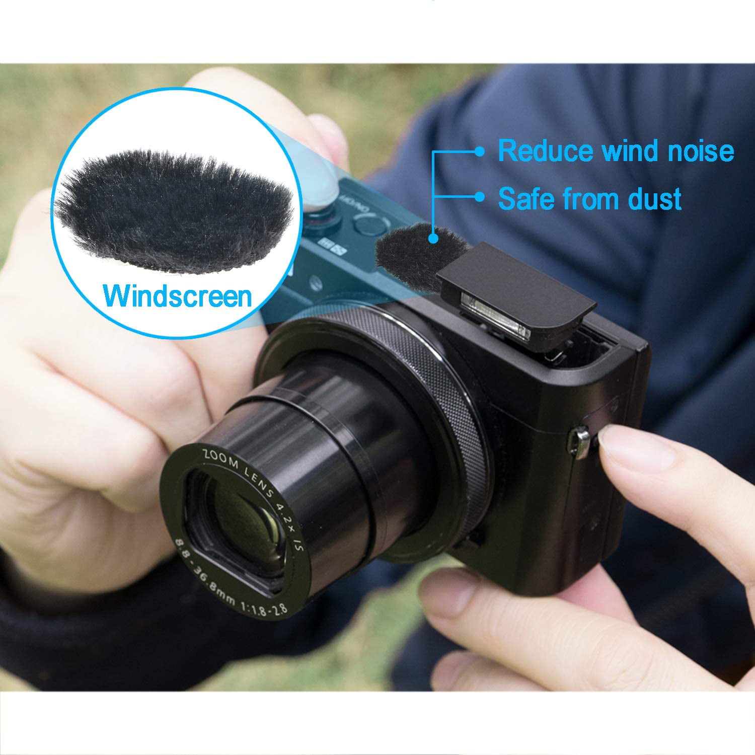 Furry Wind Muff Wind Cover for DSLRs Mic Outdoor Windshield by SUNMON 8 Pack Camera Mic Windscreen