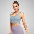thumbnail image 4 of Arlun Sports Bra for Women High Support Comfortable and Stylish Activewear for Home Yoga and Exercise Solid Color Stretch Racerback Casual Bras for All Season Light Blue XL, 4 of 4