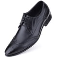 thumbnail image 2 of Mio Marino Men’s Slick Wingtip Leather Dress Shoes, 2 of 6