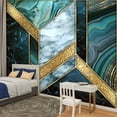 thumbnail image 2 of Peel and Stick Wallpaper Canvas seamless abstract modern marble agate gold mosaic art artificial stone Modern Art Wall Mural Decor Self Adhesive and Removable 100in x 144in, 2 of 7