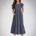 thumbnail image 2 of Tranfacy Robes d'Été pour Ados, Robes d'Été pour Filles, Robe d'Été pour Filles de 6 à 12 Ans à Manches Courtes, Col Rond, Décontractée, à Pois, Robe Longue Ample et Confortable, 2 of 7