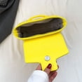 thumbnail image 3 of Classic Handbag Women Bag Solid Color Pu Leather Shoulder Bag for Female Versatile Messenger Bag Simple Trend Hand Bag Brand (yellow,(20cm, 3 of 7