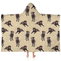 Cute Labrador Hooded Bath Towel,60"x35" for Ages 3 To 12 Kids, Quick Dry Lightweight Soft Microfiber Hood Beach Towel Cover Up for Kids